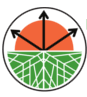 Logo graphic for the People’s Institute for Survival and Beyond. This image shows a circular design with an orange half-sun at the top and green geometric shapes at the bottom, resembling interconnected roots or fields. Three black arrows extend outward from the center of the sun, pointing in different directions. The overall design suggests themes of growth, direction, and interconnectedness, with the sun and roots symbolizing progress and grounding. The arrows imply forward movement or the exploration of different paths.
